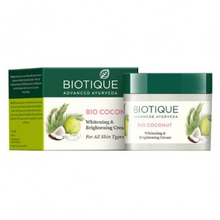 Biotique Advanced Ayurveda Bio Coconut Whitening & Brightening Cream, 50 gm